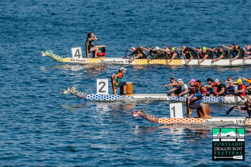 Wasabi team Burn racing at Portland Dragon Boat Festival 2017